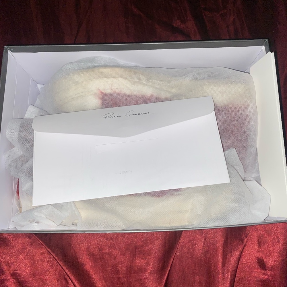 Rick Owens Cream and Red Textile